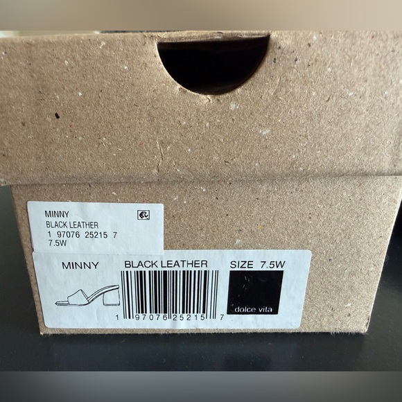 Dolce Vita Black Leather Slide Mules - Picture 7 of 7